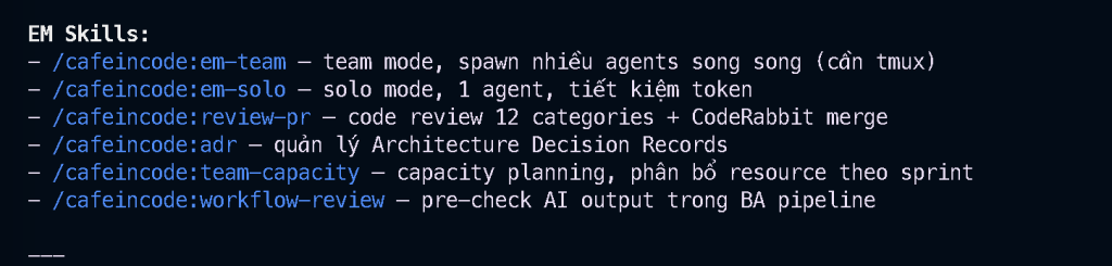 Agent team thực thi task dưới sự điều phối của kỹ sư phần mềm AI
